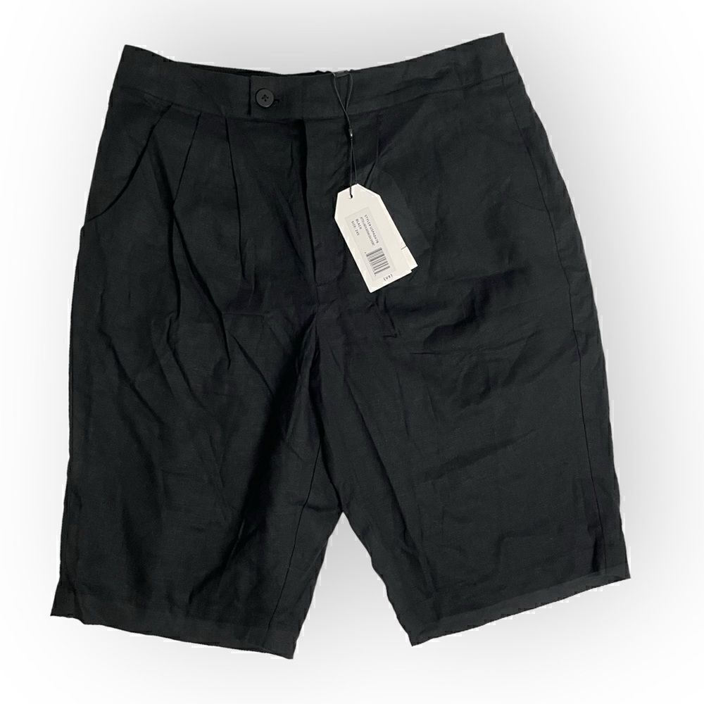 Universal Standard Attis/Paloma Stretch Linen Bermuda Short Black